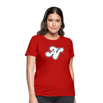 Alota Note$ White Lettermark x Icon/Wordmark Women's T-Shirt - red