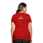 Alota Note$ White Lettermark x Icon/Wordmark Women's T-Shirt - red