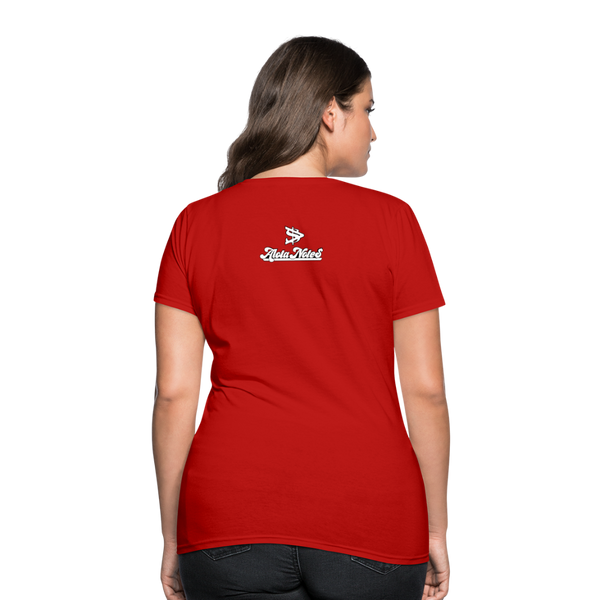 Alota Note$ White Lettermark x Icon/Wordmark Women's T-Shirt - red