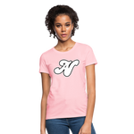 Alota Note$ White Lettermark x Icon/Wordmark Women's T-Shirt - pink