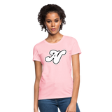 Alota Note$ White Lettermark x Icon/Wordmark Women's T-Shirt - pink