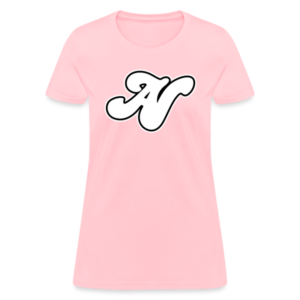 Alota Note$ White Lettermark x Icon/Wordmark Women's T-Shirt - pink