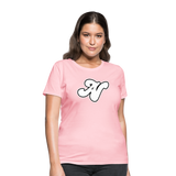 Alota Note$ White Lettermark x Icon/Wordmark Women's T-Shirt - pink