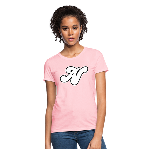 Alota Note$ White Lettermark x Icon/Wordmark Women's T-Shirt - pink