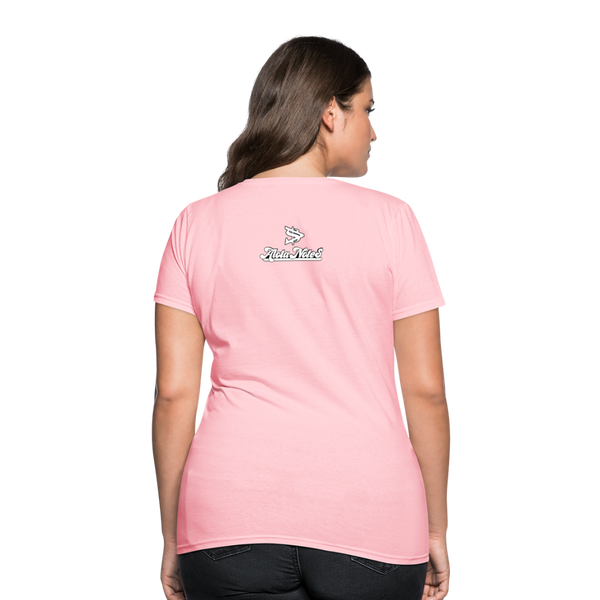 Alota Note$ White Lettermark x Icon/Wordmark Women's T-Shirt - pink