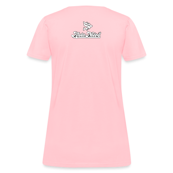 Alota Note$ White Lettermark x Icon/Wordmark Women's T-Shirt - pink