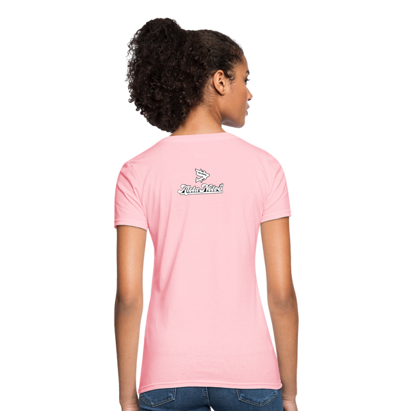 Alota Note$ White Lettermark x Icon/Wordmark Women's T-Shirt - pink