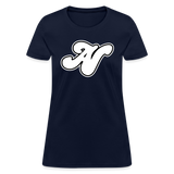 Alota Note$ White Lettermark x Icon/Wordmark Women's T-Shirt - navy