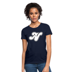 Alota Note$ White Lettermark x Icon/Wordmark Women's T-Shirt - navy