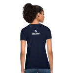 Alota Note$ White Lettermark x Icon/Wordmark Women's T-Shirt - navy