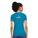 Alota Note$ White Lettermark x Icon/Wordmark Women's T-Shirt - turquoise