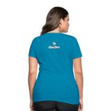 Alota Note$ White Lettermark x Icon/Wordmark Women's T-Shirt - turquoise