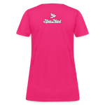 Alota Note$ White Lettermark x Icon/Wordmark Women's T-Shirt - fuchsia