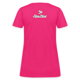 Alota Note$ White Lettermark x Icon/Wordmark Women's T-Shirt - fuchsia