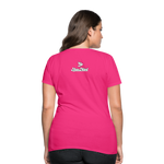 Alota Note$ White Lettermark x Icon/Wordmark Women's T-Shirt - fuchsia