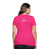 Alota Note$ White Lettermark x Icon/Wordmark Women's T-Shirt - fuchsia