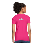 Alota Note$ White Lettermark x Icon/Wordmark Women's T-Shirt - fuchsia