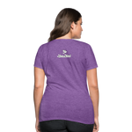 Alota Note$ White Lettermark x Icon/Wordmark Women's T-Shirt - purple heather