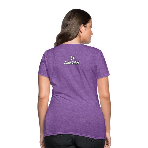 Alota Note$ White Lettermark x Icon/Wordmark Women's T-Shirt - purple heather