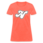 Alota Note$ White Lettermark x Icon/Wordmark Women's T-Shirt - heather coral