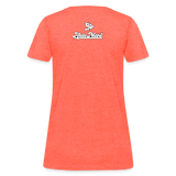 Alota Note$ White Lettermark x Icon/Wordmark Women's T-Shirt - heather coral