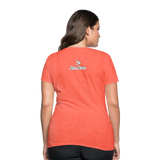 Alota Note$ White Lettermark x Icon/Wordmark Women's T-Shirt - heather coral