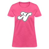 Alota Note$ White Lettermark x Icon/Wordmark Women's T-Shirt - heather pink