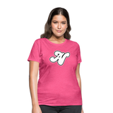 Alota Note$ White Lettermark x Icon/Wordmark Women's T-Shirt - heather pink