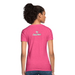 Alota Note$ White Lettermark x Icon/Wordmark Women's T-Shirt - heather pink