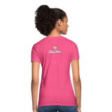 Alota Note$ White Lettermark x Icon/Wordmark Women's T-Shirt - heather pink