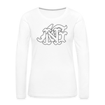 Alota Note$ Garmentry Monogram Women's Premium Long Sleeve T-Shirt - white