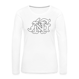 Alota Note$ Garmentry Monogram Women's Premium Long Sleeve T-Shirt - white