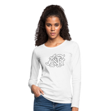 Alota Note$ Garmentry Monogram Women's Premium Long Sleeve T-Shirt - white