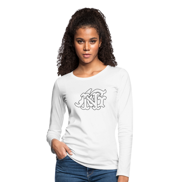 Alota Note$ Garmentry Monogram Women's Premium Long Sleeve T-Shirt - white