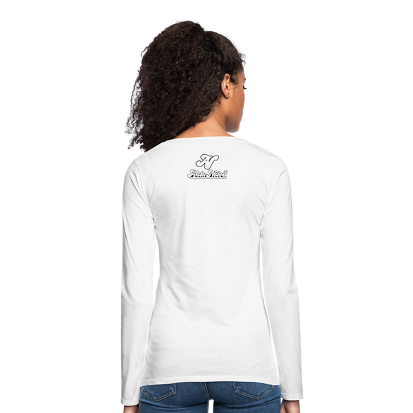 Alota Note$ Garmentry Monogram Women's Premium Long Sleeve T-Shirt - white