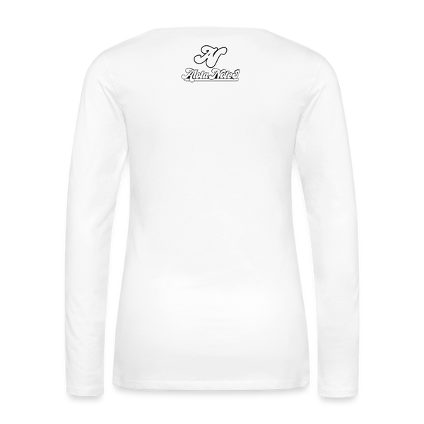 Alota Note$ Garmentry Monogram Women's Premium Long Sleeve T-Shirt - white