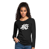 Alota Note$ Garmentry Monogram Women's Premium Long Sleeve T-Shirt - black