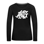 Alota Note$ Garmentry Monogram Women's Premium Long Sleeve T-Shirt - black