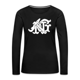 Alota Note$ Garmentry Monogram Women's Premium Long Sleeve T-Shirt - black