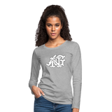 Alota Note$ Garmentry Monogram Women's Premium Long Sleeve T-Shirt - heather gray