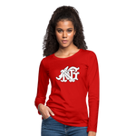 Alota Note$ Garmentry Monogram Women's Premium Long Sleeve T-Shirt - red