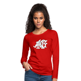 Alota Note$ Garmentry Monogram Women's Premium Long Sleeve T-Shirt - red