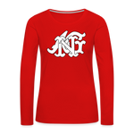 Alota Note$ Garmentry Monogram Women's Premium Long Sleeve T-Shirt - red