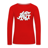 Alota Note$ Garmentry Monogram Women's Premium Long Sleeve T-Shirt - red