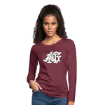 Alota Note$ Garmentry Monogram Women's Premium Long Sleeve T-Shirt - heather burgundy