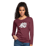 Alota Note$ Garmentry Monogram Women's Premium Long Sleeve T-Shirt - heather burgundy