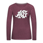 Alota Note$ Garmentry Monogram Women's Premium Long Sleeve T-Shirt - heather burgundy