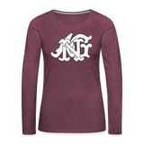 Alota Note$ Garmentry Monogram Women's Premium Long Sleeve T-Shirt - heather burgundy