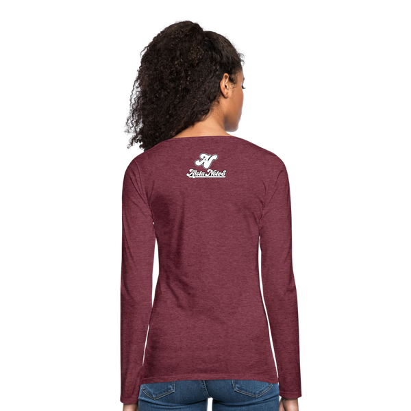 Alota Note$ Garmentry Monogram Women's Premium Long Sleeve T-Shirt - heather burgundy