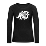 Alota Note$ Garmentry Monogram Women's Premium Long Sleeve T-Shirt - charcoal grey